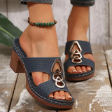 Breakj New Slope And Thick-Soled Slippers Women's Shoes Thick Heel Thick-Sed Fish Mouth Type