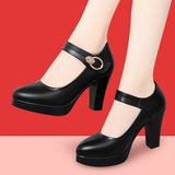 Thick-Heeled Cheongsam Catwalk High-Heeled Women's Thick-Soled Waterproof Platform Model Performance Shoes Working Women's