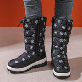 Breakj Autumn And Winter New Flat Bottom With Snow Boots Women Fashion Large-Size Round Head Side Zipper Long Barrel Women's