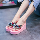 High Heel Women's Beach Holiday Sandals, Rhinestone Wild Non-slip Women's Shoes Rhinestone Shoes Women House