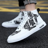 Autumn New Trend Men's Shoes Personality Graffiti High-Top Men's Shoes Leisure Four Seasons Student Sports