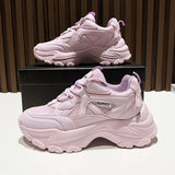 Women Vulcanized Shoes 2021 Fashion Breathable Thick Sole Ladies Trainers Platform Women Chunky Sneakers Basket