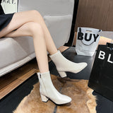 Breakj Version Of The British Wind Plus Short Sleeker Boots Woman's Head Thick And Side Zipper Round Head Martin Boots