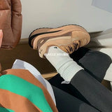 2022 spring and autumn new women shoes lightweight casual sports shoes thick soled increased women single shoes