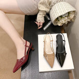 Breakj Temperament Sharp Leather-Skinned Sandals 2025 New Fairy Style Retro Fine Behind The Empty Sandals