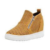 Wedge Sneaker Vulcanize Shoes Fashion Zip Leopard Increase Within Zapatos De Mujer New Fashion for