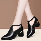 2023 New Versatile High Heel Black Soft Shoes Soft Sole Women's