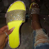 Shoes Crystal Slippers Summer Sandals For Women Fashion Candy Color Flip Flops Women Sandals Flat Slides Sandalia