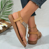 New Flat Flat Pinch Toe Elastic Sequin Rhinestone Sandals Women's Fashion Casual Comfortable Women's Shoes Women