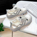 Breakj Breathable Small White Shoes Female Mesh Face 2024 Summer New Korean Version Student Board Shoes Female Platform Mesh Shoes Female HY