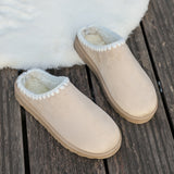 Breakj Winter Plus Velvet Warm-Up Slippers Thick-Bottomed Pine Cake Bottom With Heel Snow Boots Cotton