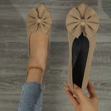 And Autumn New Bow Flying Shoes 2025 New Pointed Light-Mouthed Women's Shoes Large-Size Casual Shoes Bean
