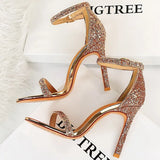 Shoes Sexy High Heels Women Pumps Sparkle Sequins Stiletto Heels 10 Cm Party Shoes Women Heels Summer Women Sandals