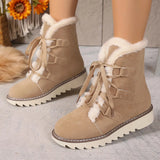 Breakj Snow Boots Women 2025 Autumn And Winter New Velvet Thick Tie Thick Cotton Boots
