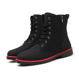 Men Boots British Red High Top Mens Army Boots Korean Zipper Men's Snow Winter Boots Cowboy Boots for Men BLACK size