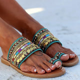 Women Sandals Summer Greek Style Boho Folk-custom Ladies Flat Shoes Casual Breathable Comfortable Beach Women