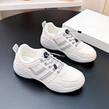 Breakj Breathable Small White Shoes Female Mesh Face 2024 Summer New Korean Version Student Board Shoes Female Platform Mesh Shoes Female HY