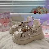 2022 new platform shoes heart buckle Lolita shoes punk gothic rivet JK uniform leather shoes girls Mary Jane shoes women's