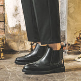 Breakj Boots Men British Style Low Pipe Short Boots Men Brock Business Martin Shoe