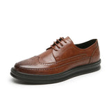 Breakj Rock Shoes Men's Korean Patent Leather Carved Breathable Business Wear Casual Men's Shoes