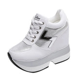 Breakj New Net Red Tie With Thick Bottom Leisure Sports Heel Single Shoes For Small White Women In The Autumn And Summer Of