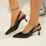 Breakj Summer New British Wind Tip Thin With A Word Buttoned Fashion Sandals Women's High