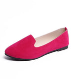 Flat Shoes 2021 Summer Suede Casual Platform Women Shoes Pointed Toe Candy Colors Footwear Party Shoe Ladies Large