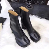 Breakj New Split Toe Show Thin Thick With High Heel Fashion Minority Low Sleeve Large Size Women's Boots Women's