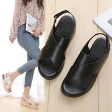 Thick-soled Fish Mouth Sandals Ladies 2022 New Black Openwork Casual Korean Breathable Joker Open Toe Sandals Womens