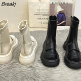 Women Ankle Boots High Quality Soft Leather Autumn Winter Ladies Thick Sole Casual Shoes Female Botas De