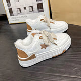 Breakj Winter New Velvet Explosion Of Women's Chic Shoes With Sports Board Shoes Thick-Soled Small White Shoes