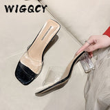 Women Sandals PVC Jelly Crystal Heel Transparent Women Fashion Sexy Clear High Heels Summer Sandals Party Pumps