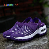 Cushion Women's Summer Sandals 2022 Designer Closed Toe Platform Sandals Breathable Mesh Clogs Slipper zapatos mujer Size