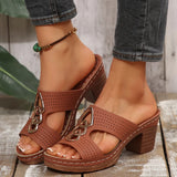 Breakj New Slope And Thick-Soled Slippers Women's Shoes Thick Heel Thick-Sed Fish Mouth Type