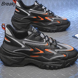 Seasons Men's Trendy Shoes Fashion New Platform Trend Retro Reflective Sneakers Thick-soled Casual Male Vulcanized