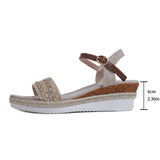 Breakj Summer New National Style With Sandals Platform Heel Buckle Large Size
