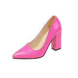Heels Pumps Women's 2023 Trend The Glossy Chunky Shoes Pointed Toe Elegant Sexy Dress Weddings Bridal Party Luxury