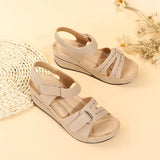 2024 Summer Casual Fish Mouth Sandals, Roman Style Sandals, Women Wear Velcro Casual Shoes, Beach