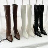Breakj New Wind Pointed Head Show Thin But Knee Boots Women's Autumn Thin Heel High Leg Boots Back Zipper High Heel Thin
