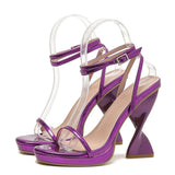 Heels Women's Shoes Spot Waterproof Table Purple Large Size With High-Heeled