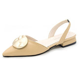 New Women Sandals Mid-heel Buckle Hollow Single Shoes Toe Cap Sandals Women Pointed Toe Thick Heels Sandalias