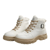 Breakj New Autumn And Winter Women's Warm Martin Boots And Velvet And Thick Belt Middle Tube Thick Sole Women's Boots Women's