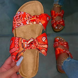 Slides for Women 2020 Slippers Cow Bow Slides Tie Dye Sandals Rainbow Summer Graffiti Flast Footwear Wholesale