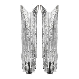 Breakj New 2023 Sequin Tassel Tip Thick Heel High Heel Sleeve High Boots Fashion Plus Size Women's
