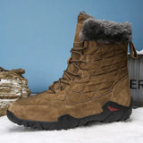 o'clock Stylish Men Snow Boots Outdoor Casual Slip Resistant Male Sneaker Winter Warm Mid-Calf Flats Shoes Large Size