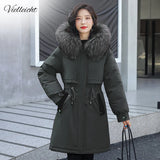 Winter Jacket Women Thick Parkas Long Fur Liner Hooded Winter Coat Women Cotton Padded Jacket Gilrs Jaqueta