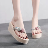High Heel Women's Summer Fashion Summer New Non-slip Ladies Flip Flops Korean Beach Shoes Sandals and Slippers flat sandals