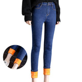 Thick Jeans Velvet Warm Women Denim Pants Elastic High Waist Slim Plus Size Trousers Pantalon Femme Skinny Jeans