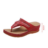 Breakj New Slippers Women's Fashion Rhinestone Wedge Sandals Large Size Sole Foot Flip Slippers