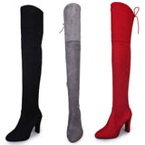 And Winter New Size Over-The-Knee Boots High-Heel Round Head Frosted Long Boots Side Zipper Women's Shoes Spot Size 43